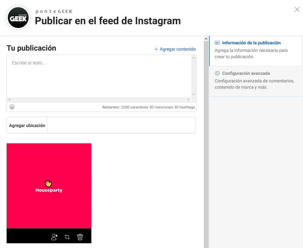 Agregar Contenido
