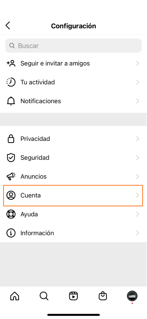 Cuenta - Restaurar Posts