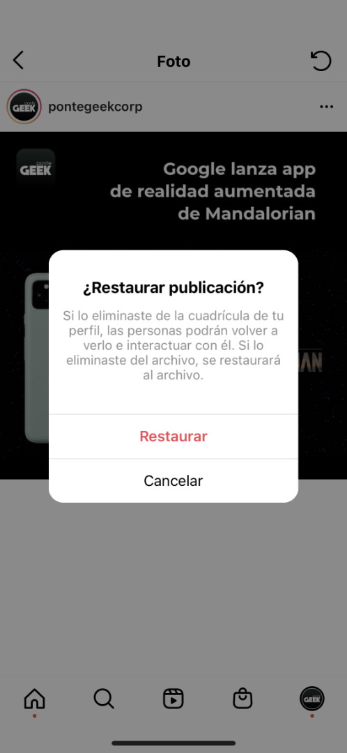 Seguridad en Restaurar Posts